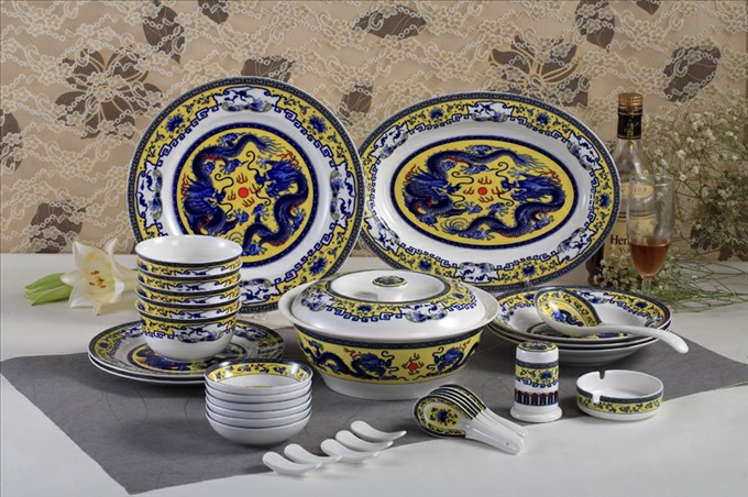 Emperor Dragon- - Color-glazed advanced bone china suit PC0017