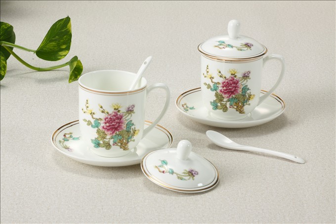 Juego de Tazas de Porcelana de Hueso de Primera Calidad KSA010